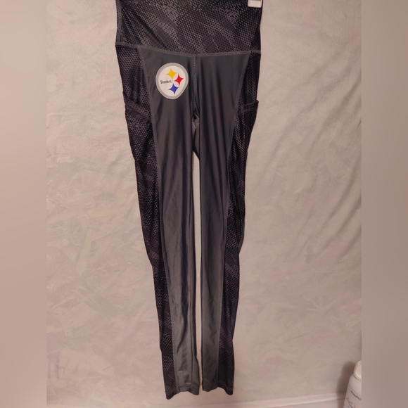 Kids Athletic Leggings in Black and Gray - Picture 5 of 6